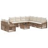 vidaXL Conjunto de Sof&aacute; de Jardim 10 pcs Bege vime PE