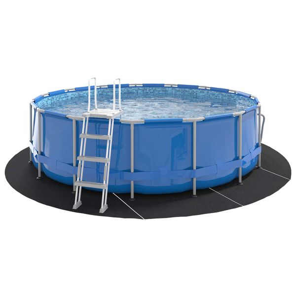 vidaXL Lona para Fundo de Piscina Preto &Oslash; 428 cm Tecido N&atilde;o Tecido