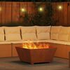 vidaXL Fire Pit Castanho 80 x 80 x 40 cm A&ccedil;o resistente &agrave;s intemp&eacute;ries