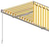 vidaXL Toldo retr&aacute;til manual com estore 3,5x2,5 m amarelo e branco