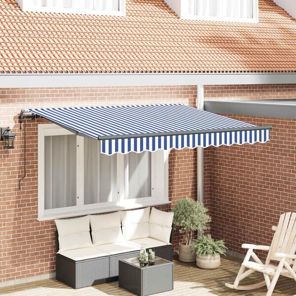 vidaXL Toldo Retr&aacute;til Azul 250 x 200 cm tecido