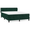 vidaXL Cama com molas/colch&atilde;o 140x190 cm veludo verde-escuro