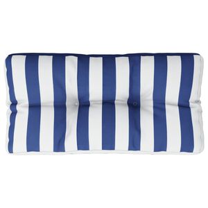 vidaXL Almofad&atilde;o para sof&aacute; de paletes 70x40x12 cm tecido azul/branco