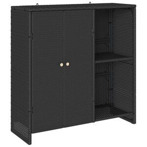 vidaXL Arm&aacute;rio de arruma&ccedil;&atilde;o com porta Preto 100 x 36 x 102 cm Vime