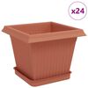 vidaXL Vasos de Plantas 24 pcs Vermelho Tijolo 20 x 20 x 16 cm