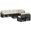 vidaXL Conjunto de Sof&aacute; de Jardim 9 pcs Preto vime PE