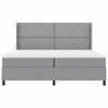 vidaXL Cama Box Spring LED Cinzento-claro 200 x 200 cm tecido