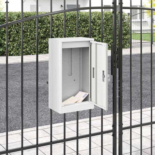 vidaXL caixa de correio Branco 30 x 23 x 55 cm Aço