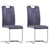 vidaXL Cadeiras de jantar cantilever 2 pcs camur&ccedil;a artificial cinzento