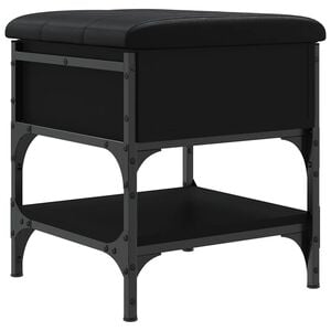 vidaXL Banco sapateira 42x42x45 cm derivados de madeira preto