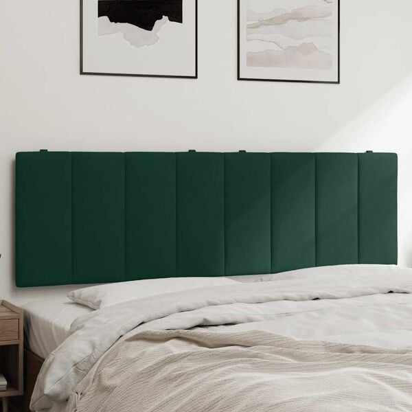 vidaXL Almofad&atilde;o de cabeceira Hanko 160 cm veludo verde-escuro