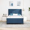vidaXL Cama Box com colch&atilde;o com cabeceira Azul 160 x 200 cm tecido