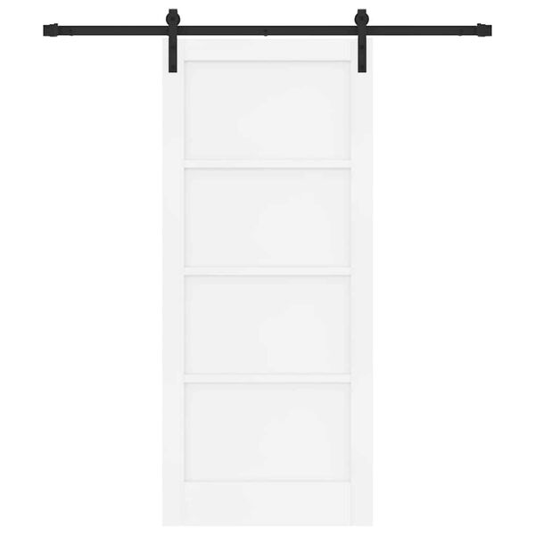 vidaXL Porta Deslizante Branco e Preto 86 x 198,5 cm