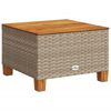vidaXL Mesa de jardim 55x55x36 cm vime PE e madeira de ac&aacute;cia bege