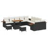 vidaXL Conjunto de Sof&aacute; de Jardim 13 pcs Preto vime PE