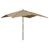 vidaXL Guarda-sol de jardim com poste de madeira cinzento-acastanhado