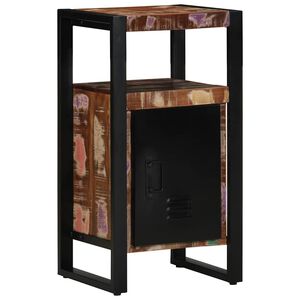 vidaXL Arm&aacute;rio de Banheiro com porta Castanho Madeira Refor&ccedil;ada S&oacute;lida
