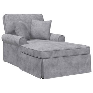 vidaXL Chaise Lounge com Saia Cinzento-claro 157 x 91 x 91 cm ARES