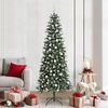 vidaXL &Aacute;rvore de Natal Artificial Verde 210 cm PVC, Pl&aacute;stico e A&ccedil;o