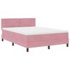 vidaXL Cama Box com colch&atilde;o com cabeceira Rosa 140 x 190 cm Veludo