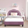 vidaXL Estrutura de Cama Infantil com Cabeceira Roxo 90 x 190 cm