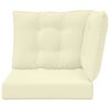vidaXL Almofada para Sof&aacute; Externo 3 pcs Creme Poli&eacute;ster