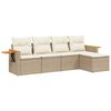 vidaXL 5 pcs conjunto de sof&aacute;s p/ jardim com almofad&otilde;es vime PE bege