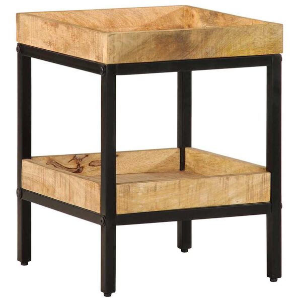 vidaXL Mesa Lateral com prateleira Castanho 35 x 35 x 45 cm