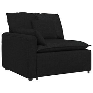 vidaXL M&oacute;dulo de extremidade de apoio de bra&ccedil;o para sof&aacute; modular com almofadas, preto, 100 cm