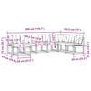 vidaXL Conjunto de Sof&aacute;s para Exterior 8 pcs Natural e Preto