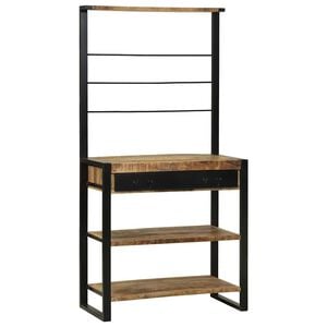 vidaXL Prateleira de cozinha Castanho e Preto 80 x 40 x 160 cm