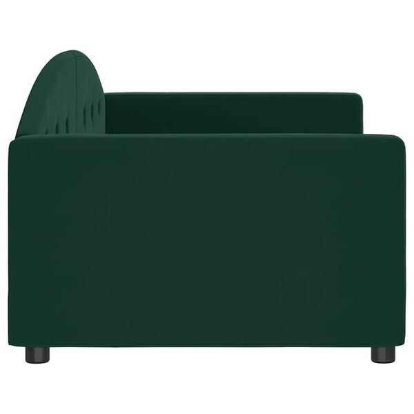 vidaXL Sof&aacute;-cama 90x200 cm veludo verde-escuro