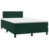 vidaXL Cama boxspring com colch&atilde;o 120x200 cm veludo verde-escuro