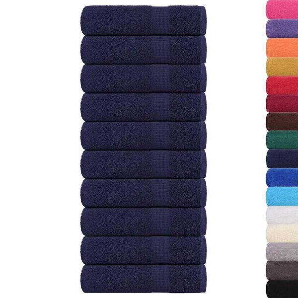 vidaXL Toalhas banho FROGN 10pcs 100x150 cm 360 g/m&sup2; azul marinho