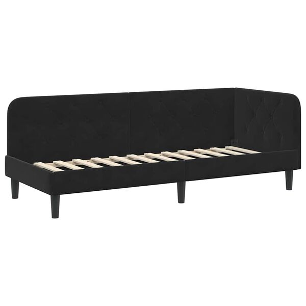 vidaXL Estrutura de Cama de Canto Preto 80 x 200 cm Veludo