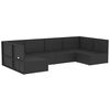 vidaXL 6 pcs conjunto lounge de jardim c/ almofad&otilde;es vime PE preto