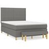 vidaXL Cama com molas/colch&atilde;o 140x190 cm tecido cinzento-escuro