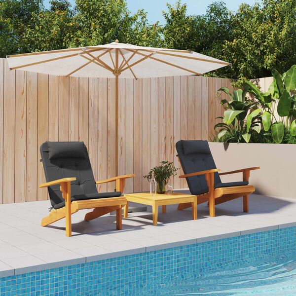 vidaXL Almofadões p/ cadeira adirondack 2 pcs tecido oxford preto