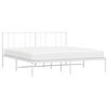 vidaXL Estrutura de cama com cabeceira 193x203 cm metal branco