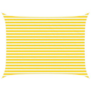 vidaXL Vela de sombra solar Amarelo e Branco 4 &times; 3 m
