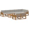 vidaXL Conjunto de Sof&aacute;s para Exterior 9 pcs Natural e Cinza claro