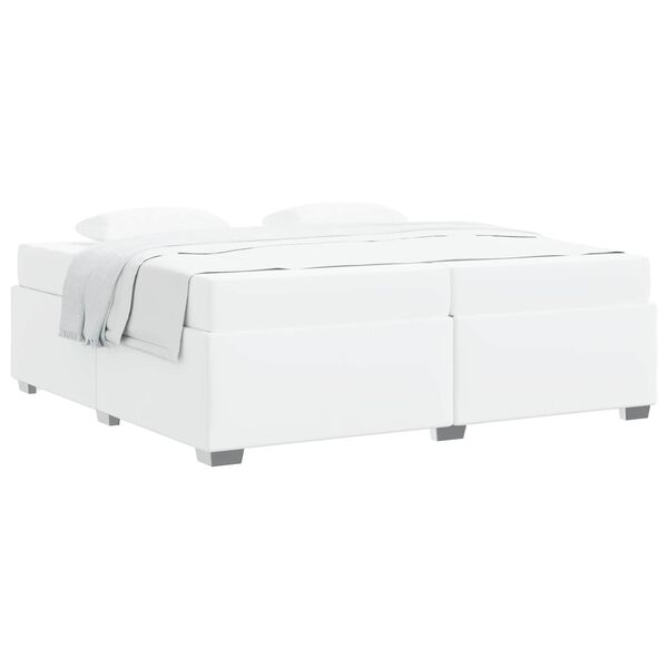 vidaXL Estrutura da Cama com colch&atilde;o Branco 200 x 200 cm tecido