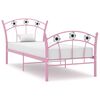 vidaXL Estrutura de cama com design de futebol 90x200 cm metal rosa