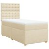 vidaXL Cama com molas/colch&atilde;o 90x200 cm tecido cor cr&egrave;me