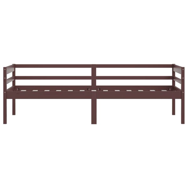vidaXL Estrutura de cama 90x200 cm pinho maci&ccedil;o castanho-escuro