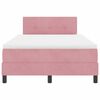 vidaXL Cama Box Spring LED com colch&atilde;o Rosa 120 x 200 cm Veludo