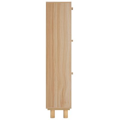 vidaXL Sapateira 52x25x115 cm derivados madeira/vime natural castanho