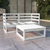vidaXL 3 pcs conjunto lounge de jardim pinho maci&ccedil;o branco