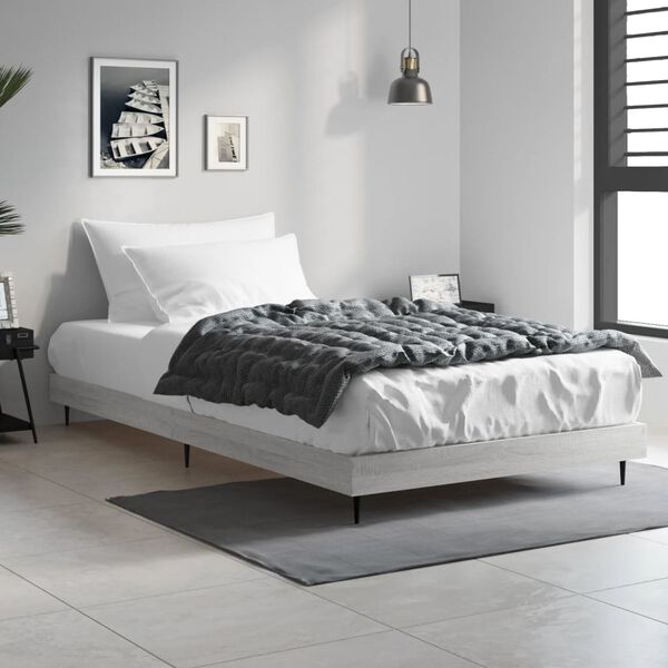 vidaXL Estrutura cama 90x190 cm derivados de madeira cinzento sonoma