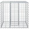 vidaXL Cama elevada de gabi&atilde;o Prateado 60 x 60 x 55 cm A&ccedil;o Galvanizado